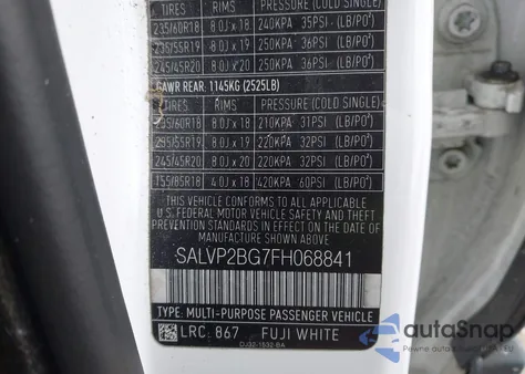 2015 Land Rover Range Rover Evoque Pure z USA, uszkodzony, nr VIN SALVP2BG7FH068841